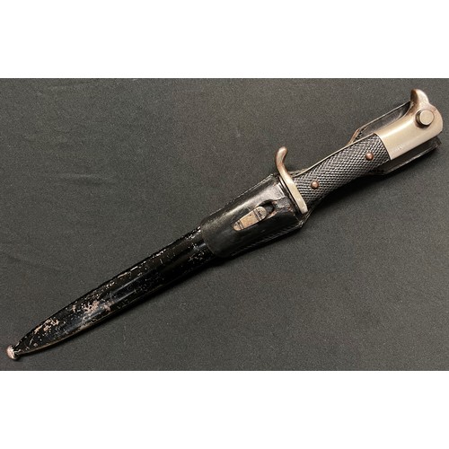 2225 - WW2 Third Reich Dress Bayonet with single edged plated fullered blade 252mm in length. No makers mar... 