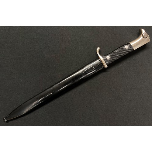 2226 - WW2 Third Reich Dress Bayonet with single edged fullered blade 244mm in length, maker marked 