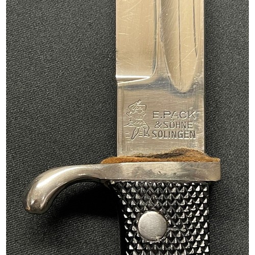 2226 - WW2 Third Reich Dress Bayonet with single edged fullered blade 244mm in length, maker marked 