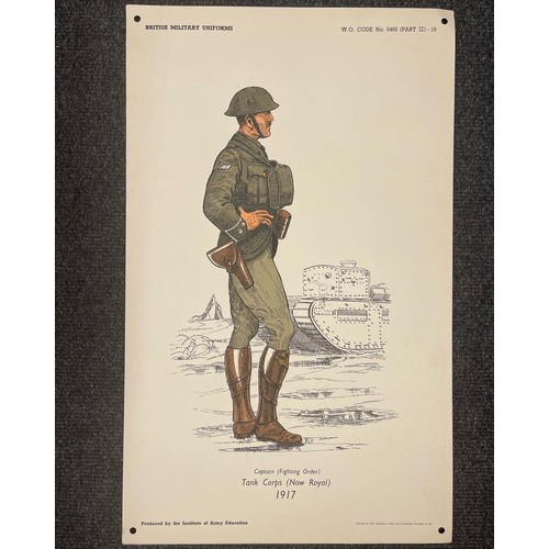 2235 - Post war British Army Institute of Education Posters. Each measure 50cm x 31cm. Holes at corners for... 