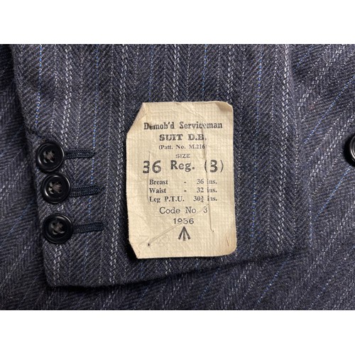 2237 - Post War British Servicemans Demob Suit Double Breasted Jacket, unissued condition and still with al... 