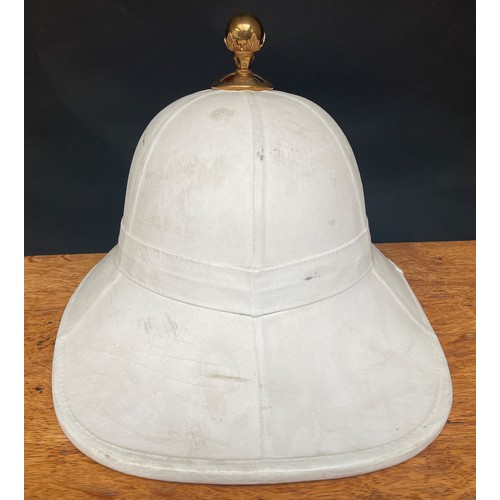 2251 - Royal Marines White Full Dress Pith Helmet with ERII Cap Badge. Ball to Crown. Size 57. Stock Number... 