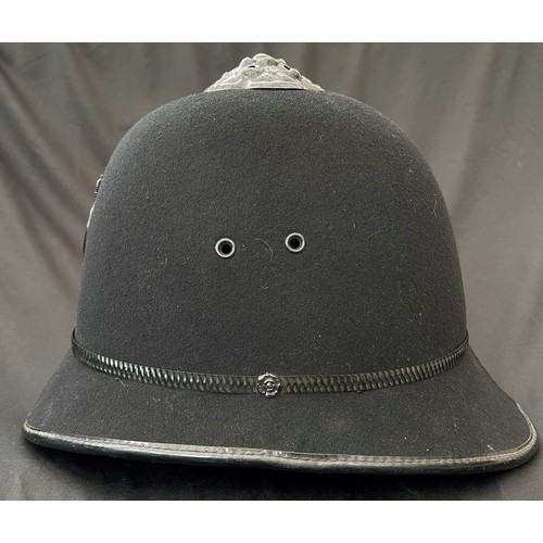 2260 - Royal Ulster Constabulary Police Officers Custodian Helmet with small Queens Crown Badge. Size 7. Co... 