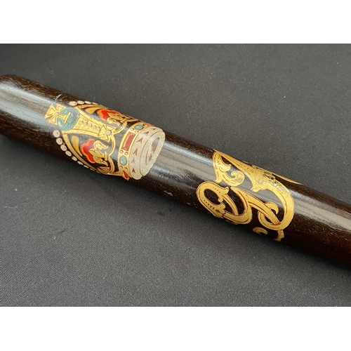 2264 - GR VI Police Officers Painted Truncheon. Well painted Kings Crown along with 