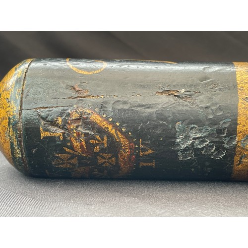 2266 - William IV Painted Police Constables Truncheon. 290mm in length. Painted with Crown along with 