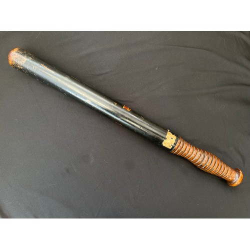 2268 - Victorian Painted Police Constables Truncheon. Painted 