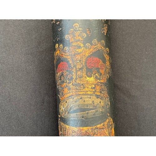 2268 - Victorian Painted Police Constables Truncheon. Painted 