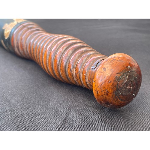 2268 - Victorian Painted Police Constables Truncheon. Painted 