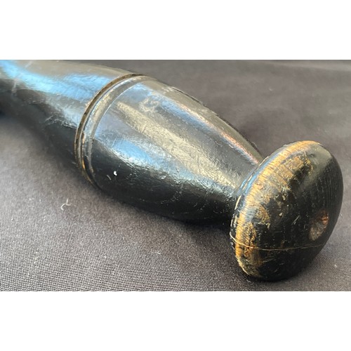 2269 - Victorian Painted Police Constables Truncheon. Black painted with gilt 