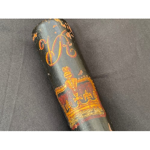 2271 - Victorian Police Constables Painted Truncheon. Black with 