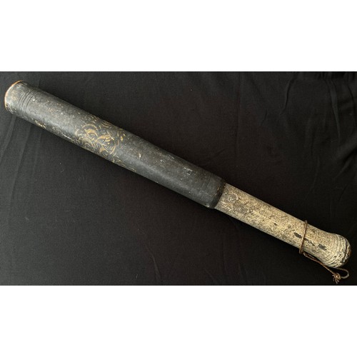 2274 - William IV Police Constables Painted Truncheon. 400mm in length. Painted decoration of Crown and Ini... 