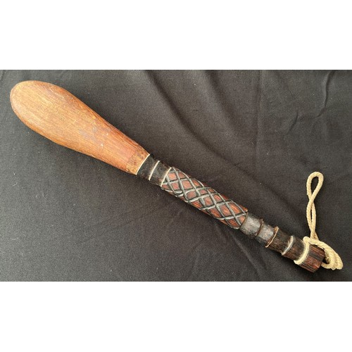 2275 - Victorian Police Constables Truncheon or Cosh. Carved grip with ebonised finish.