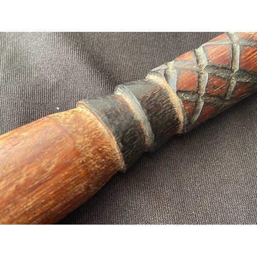 2275 - Victorian Police Constables Truncheon or Cosh. Carved grip with ebonised finish.