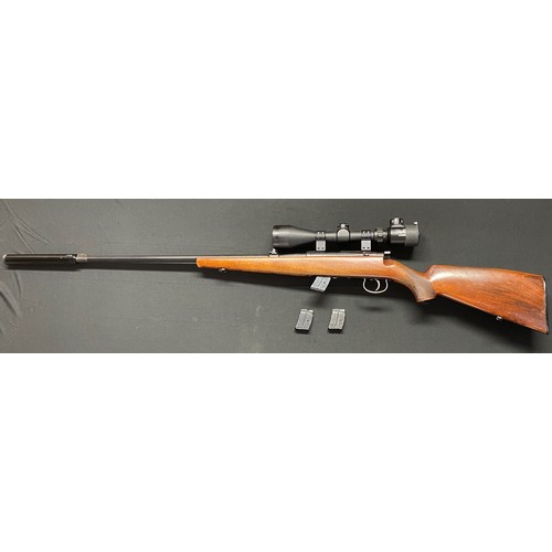 2288 - Anschutz Model 1420 .22 Long Rifle Cal Bolt action rifle serial no 325664. Fitted with a Moderator. ... 