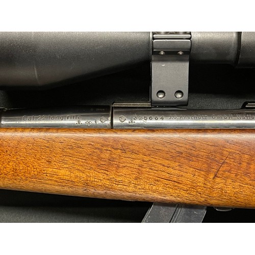 2288 - Anschutz Model 1420 .22 Long Rifle Cal Bolt action rifle serial no 325664. Fitted with a Moderator. ... 