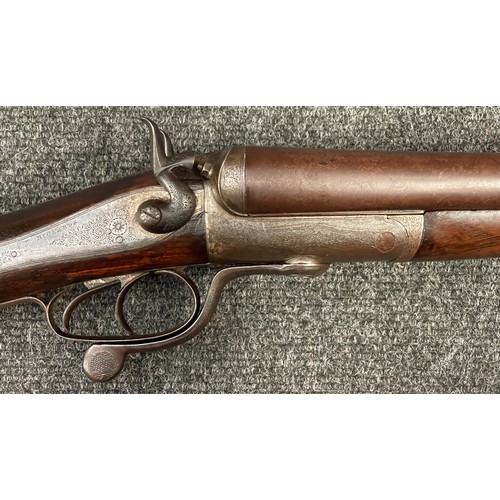 2305 - 12 Bore Double Barrel Hammer Shotgun by W Richards of Liverpool, serial number 25774. 764mm long bar... 