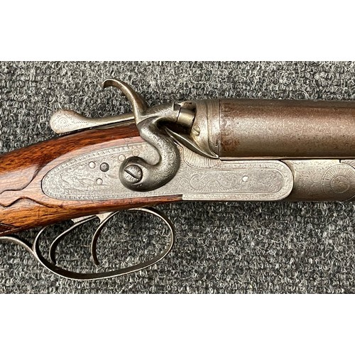 2306 - 12 Bore Hammer gun Side by Side Shotgun by J Manton, London with 755mm long barrels. No serial numbe... 