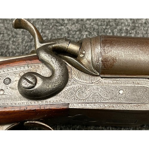 2306 - 12 Bore Hammer gun Side by Side Shotgun by J Manton, London with 755mm long barrels. No serial numbe... 