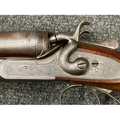 2306 - 12 Bore Hammer gun Side by Side Shotgun by J Manton, London with 755mm long barrels. No serial numbe... 