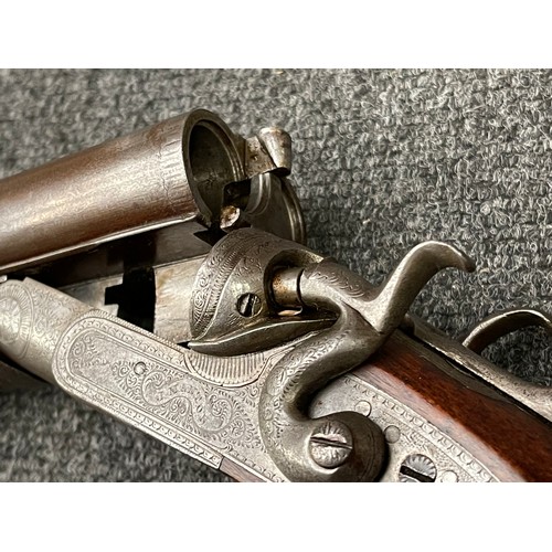 2306 - 12 Bore Hammer gun Side by Side Shotgun by J Manton, London with 755mm long barrels. No serial numbe... 