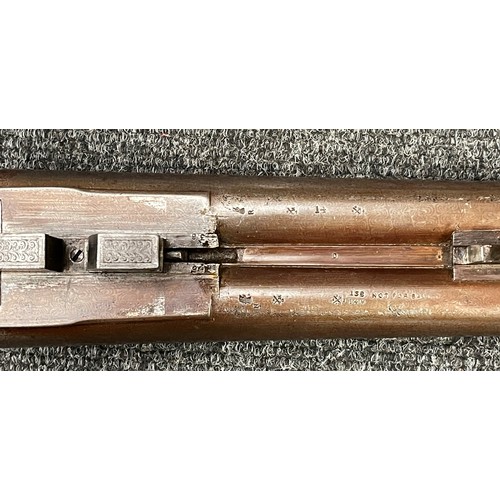 2306 - 12 Bore Hammer gun Side by Side Shotgun by J Manton, London with 755mm long barrels. No serial numbe... 