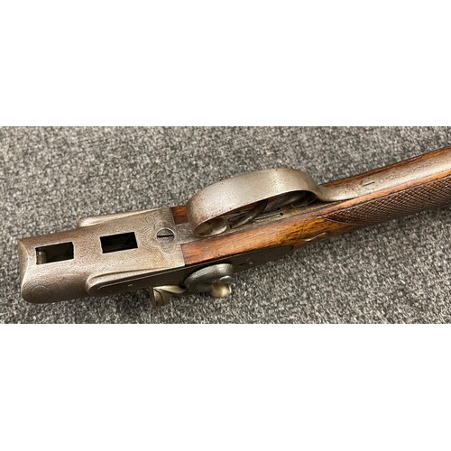 2306 - 12 Bore Hammer gun Side by Side Shotgun by J Manton, London with 755mm long barrels. No serial numbe... 