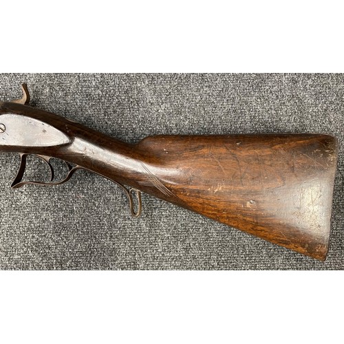 2307 - 9 Bore Percussion Cap Muzzle Loading Single Barrel Shotgun with 101cm long barrel. No makers mark or... 