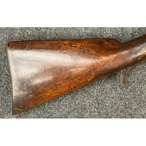 2307 - 9 Bore Percussion Cap Muzzle Loading Single Barrel Shotgun with 101cm long barrel. No makers mark or... 