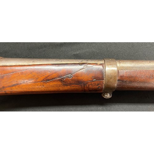 2312 - A percussion cap carbine with 800mm long barrel, bore approx. 16mm. Action holds at half cocked posi... 