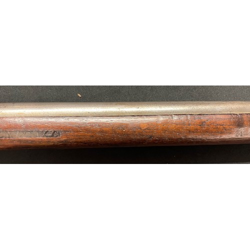 2312 - A percussion cap carbine with 800mm long barrel, bore approx. 16mm. Action holds at half cocked posi... 