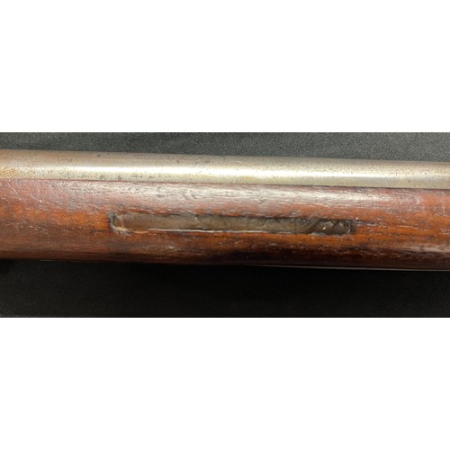 2312 - A percussion cap carbine with 800mm long barrel, bore approx. 16mm. Action holds at half cocked posi... 