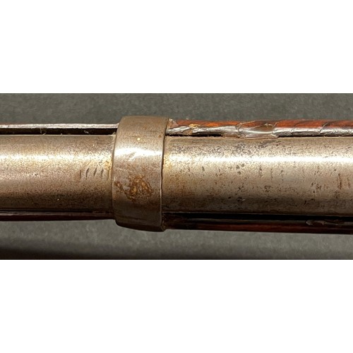 2312 - A percussion cap carbine with 800mm long barrel, bore approx. 16mm. Action holds at half cocked posi... 