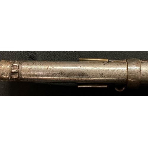 2312 - A percussion cap carbine with 800mm long barrel, bore approx. 16mm. Action holds at half cocked posi... 