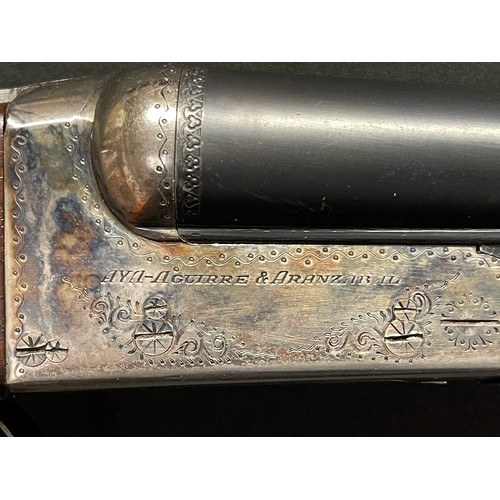 2315 - AYA 12 Bore Side by Side Shotgun serial number 484403. Ejector. Double trigger. 713mm long barrels. ... 