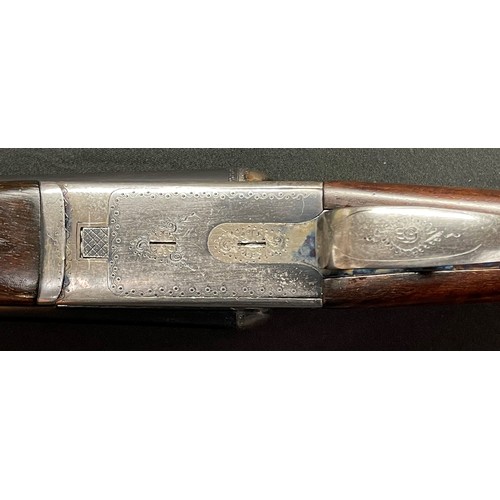 2315 - AYA 12 Bore Side by Side Shotgun serial number 484403. Ejector. Double trigger. 713mm long barrels. ... 