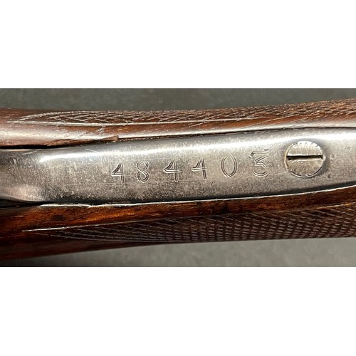 2315 - AYA 12 Bore Side by Side Shotgun serial number 484403. Ejector. Double trigger. 713mm long barrels. ... 