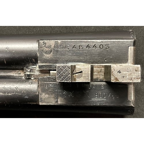 2315 - AYA 12 Bore Side by Side Shotgun serial number 484403. Ejector. Double trigger. 713mm long barrels. ... 