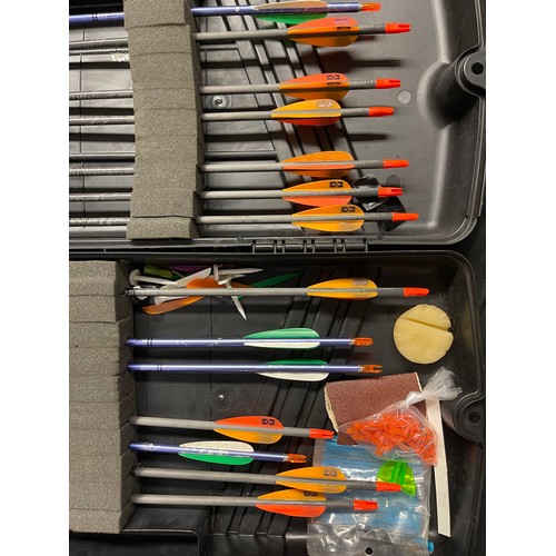 2326 - Archery interest: Box of Pro Arrows containing 14 arrows along with some spare parts. All contained ... 