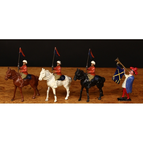 3384 - Crescent (Crescent Toy Company, London) group of figures comprising three larger scale Indian Army L... 