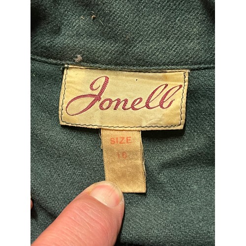 2214 - Post War 1950's W.V.S Civil Defence green wool uniform dress by Jonell, Derbyshire, size 16; Plus a ... 