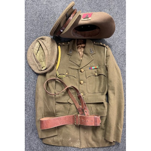 2213 - WW2 British Pioneer Corps officer's service dress jacket complete with all buttons and insignia, a b... 