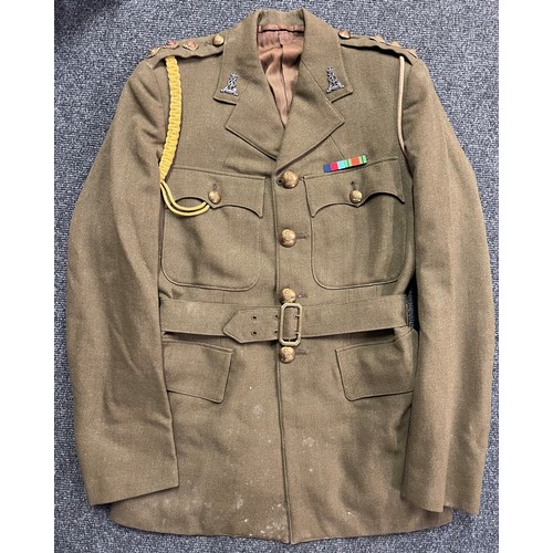 2213 - WW2 British Pioneer Corps officer's service dress jacket complete with all buttons and insignia, a b... 