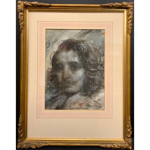 33a - Thomas O'Donnell, Portrait of a gentleman, signed, chalk and watercolour, 25cm x 18cm.