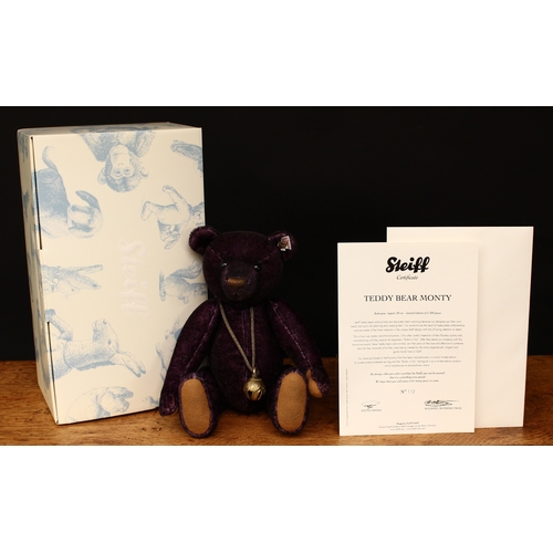 243 - Steiff (Germany) EAN 035739 Monty teddy bear, trademark Steiff button to ear with red and white tag,... 