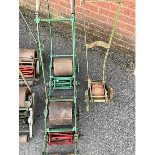 629 - A collection of ten vintage roller lawnmowers (10)