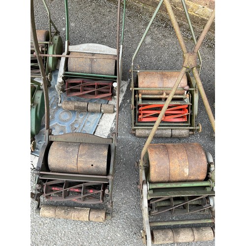 629 - A collection of ten vintage roller lawnmowers (10)