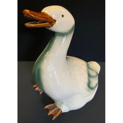 67 - A large pottery model, Goose, 46cm high