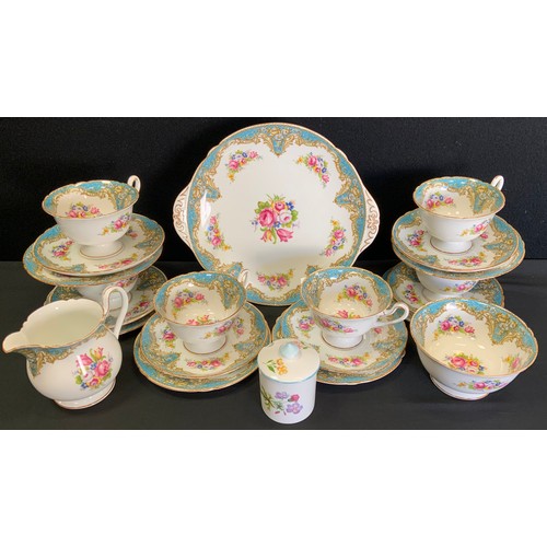 114 - A Shelley Regal pattern tea set, for six, including milk jug, sugar bowl, etc