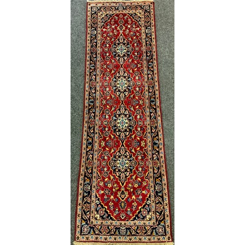 299 - A Kashan runner, approx 210cm x 91cm