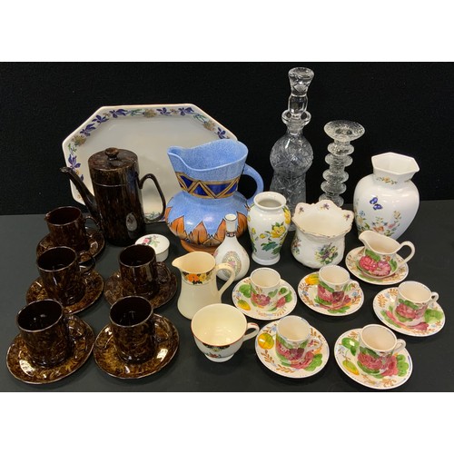 301 - Ceramics - a Clews & Co Chameleon ware jug; treacle glazed coffee set;  Aynsley, Wedgwood etc